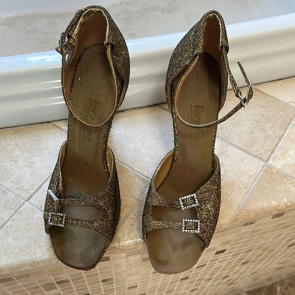 Ballroom gold dance shoes
